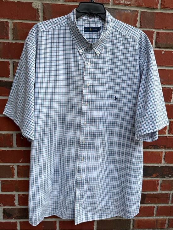 Polo Ralph Lauren Other - Polo Ralph Lauren 4XLT White/Blue/Pink Plaid Short-Sleeve Button-Down Shirt P7